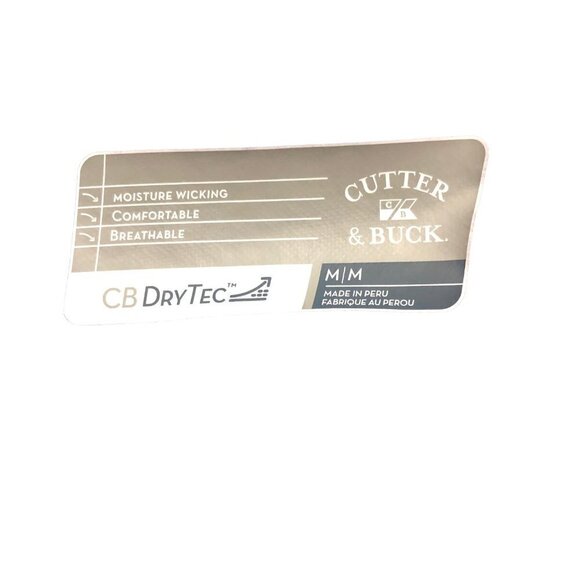 Cutter & Buck Men's Golf Polo Size Medium DryTec Red and Navy Blue EUC - Picture 5 of 6